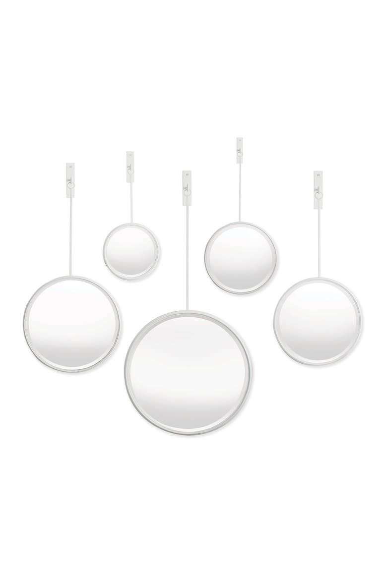 Maison Noir Pendulum Mirrors Set of 5, Main, color, White