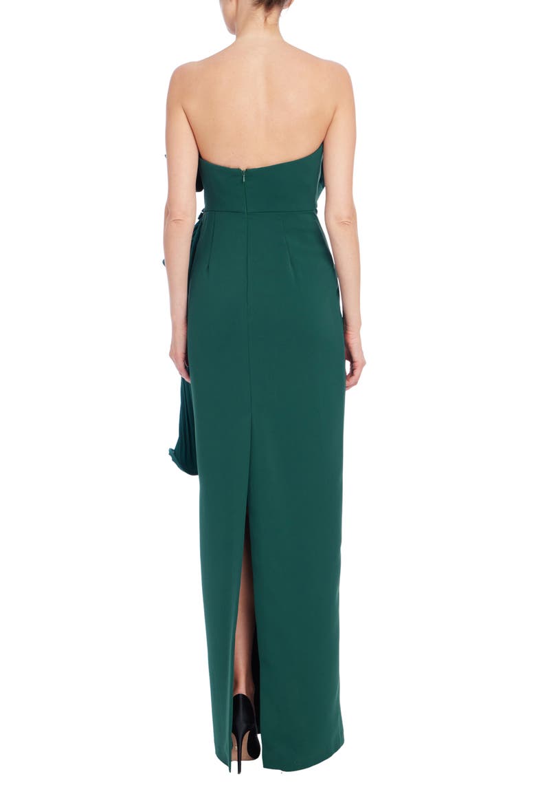 Cascading Ruffle Strapless Gown, Alternate, color, PINE