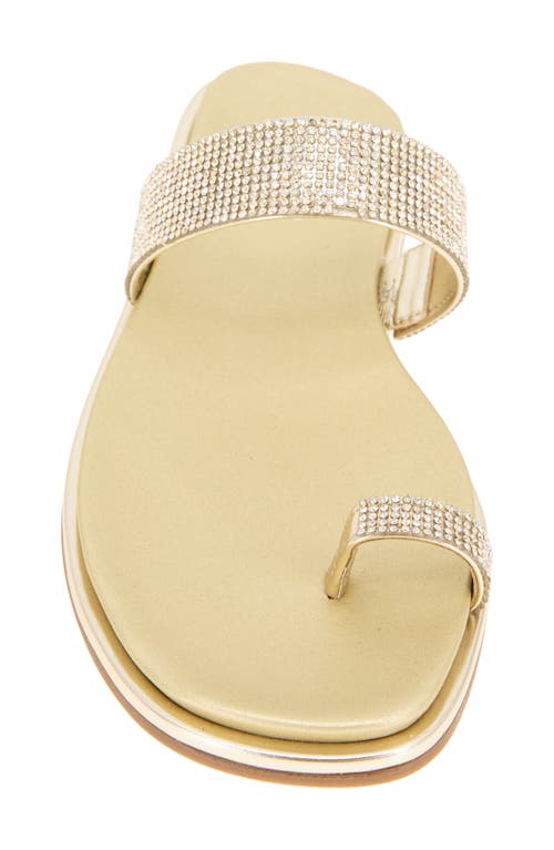 Reaction Kenneth Cole Wilfred Toe Loop Flat Sandal In Gold