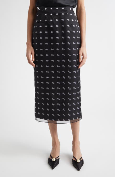 Bethan Layered Polka Dot Silk Organza Midi Skirt