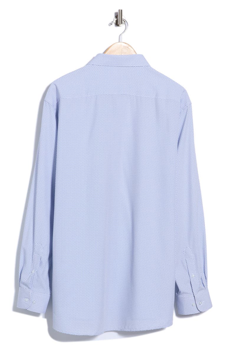 Microprint Performance Trim Fit Dress Shirt, Alternate, color, WHT/ NVY