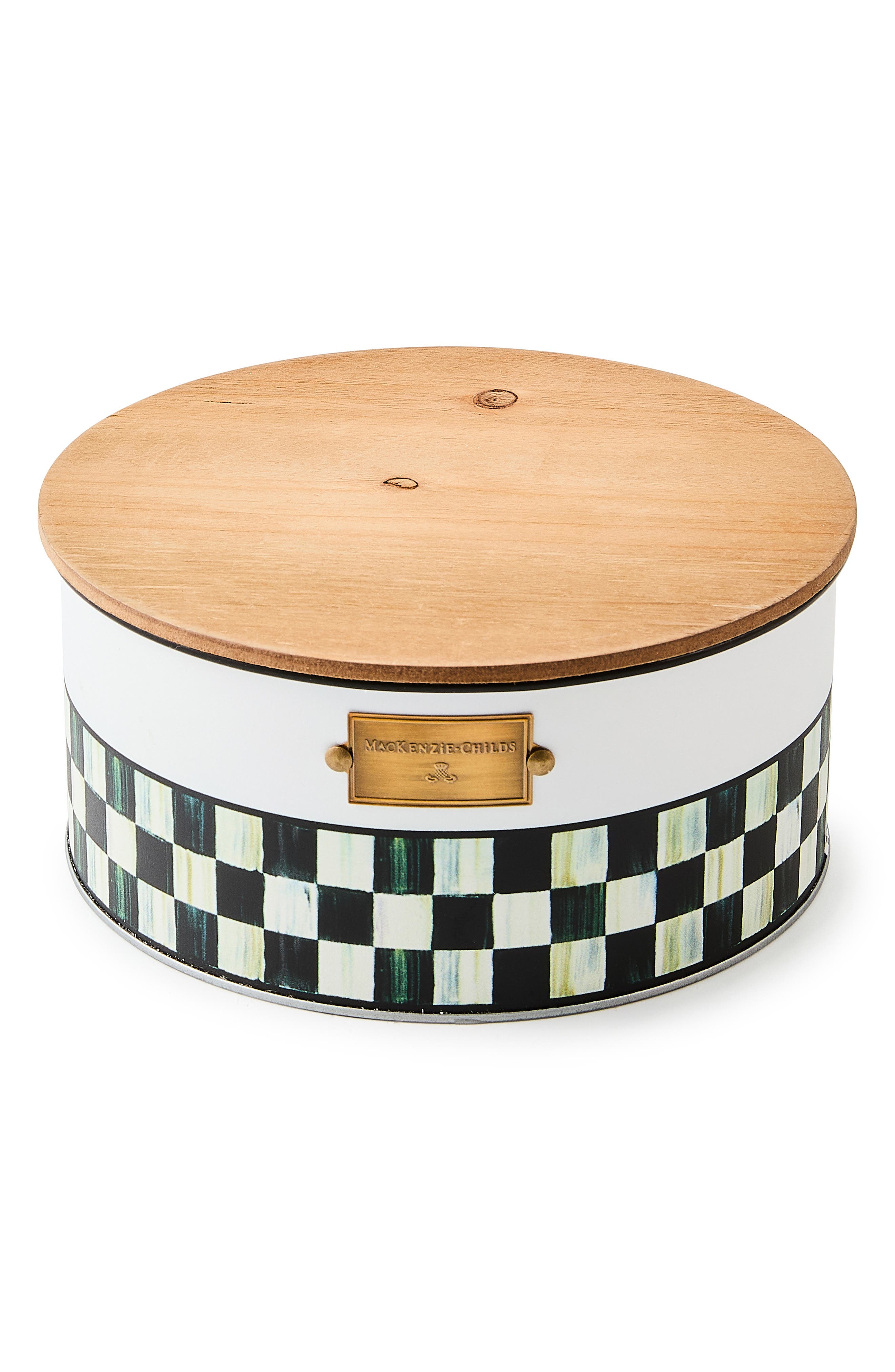 MACKENZIE CHILDS Spectator Checks Citronella Candle - White Multi