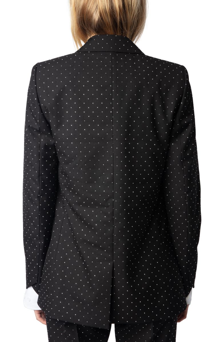 Zadig & Voltaire Valse Diamanté Single Breasted Crepe Blazer, Alternate, color, 