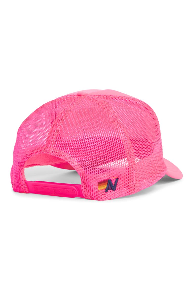 Logo Rainbow Trucker Hat, Alternate, color, NEON PINK