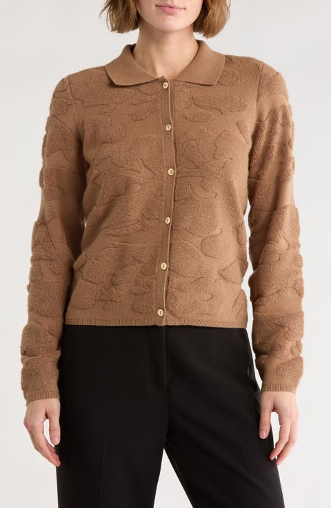 Textured Polo Cardigan