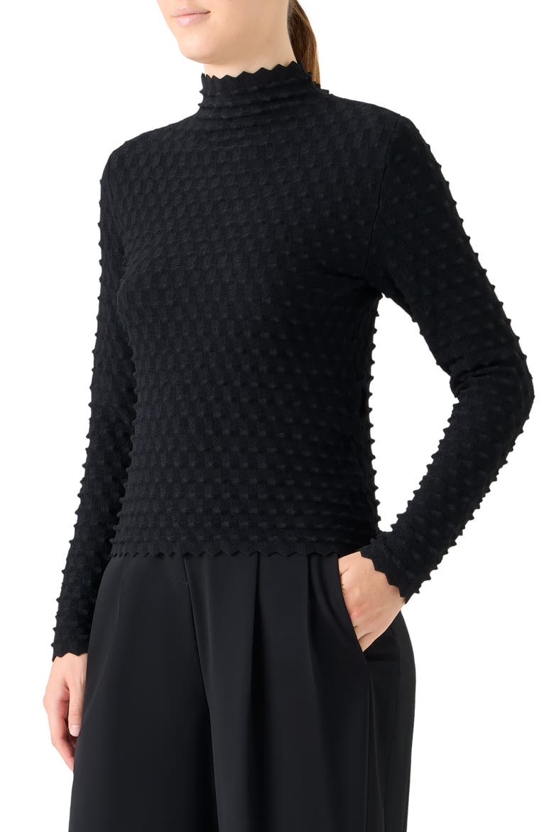 Dot Mock Neck Sweater, Alternate, color, BLACK