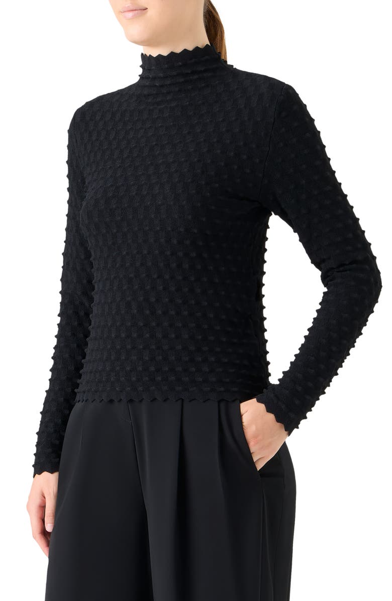 Akris punto Dot Mock Neck Sweater, Alternate, color, Black