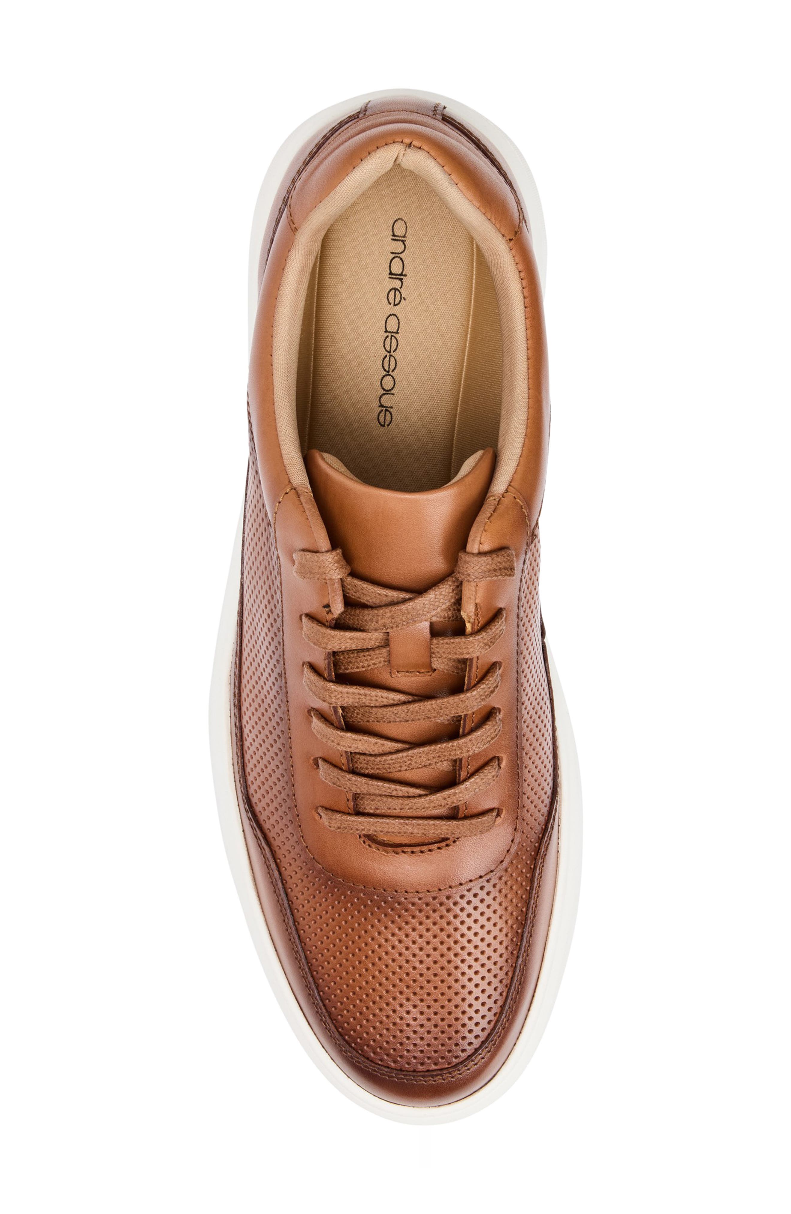 Andrew Perforated Leather Sneaker, Alternate, color, COGNAC PERF