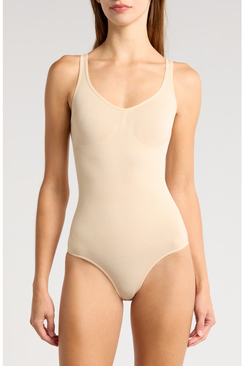 Slim Body Shaping Bodysuit, Main, color, LATTE