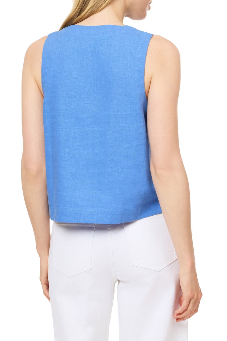 Sleeveless Linen Blend Button-Up Shirt, Alternate, color, REGATTA