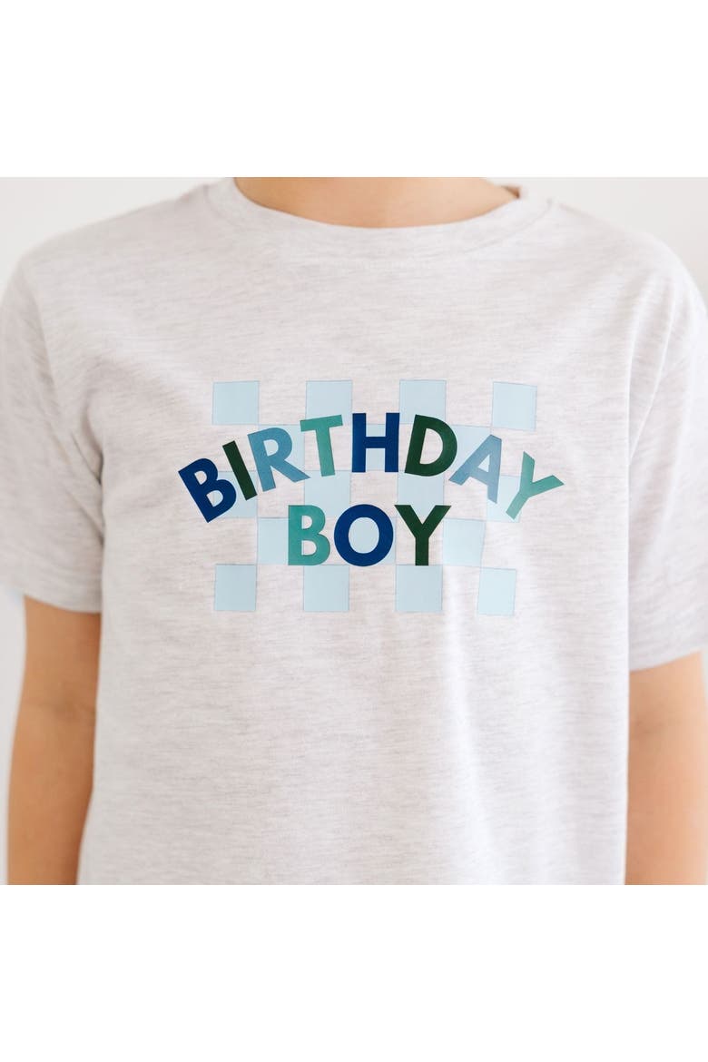 Birthday Boy Checker Short Sleeve T-Shirt, Alternate, color, Ash
