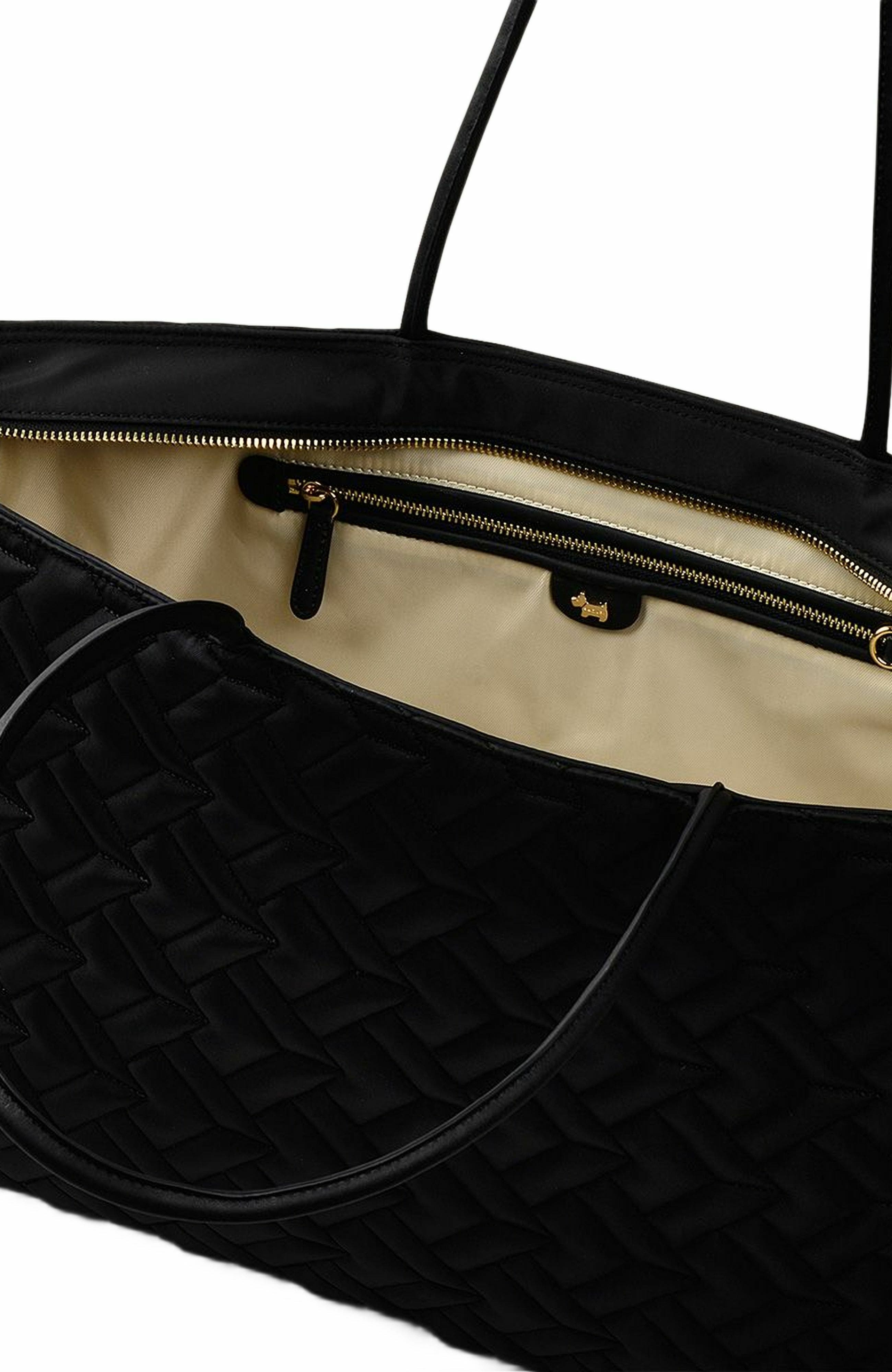 Radley Holland Park - Quilt Large Ziptop Tote Bag, Alternate, color, Black