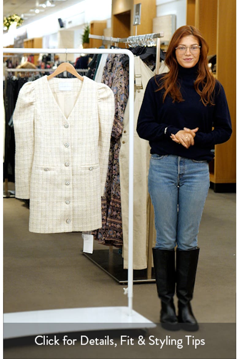 Premium Long Sleeve Tweed Mini Dress video