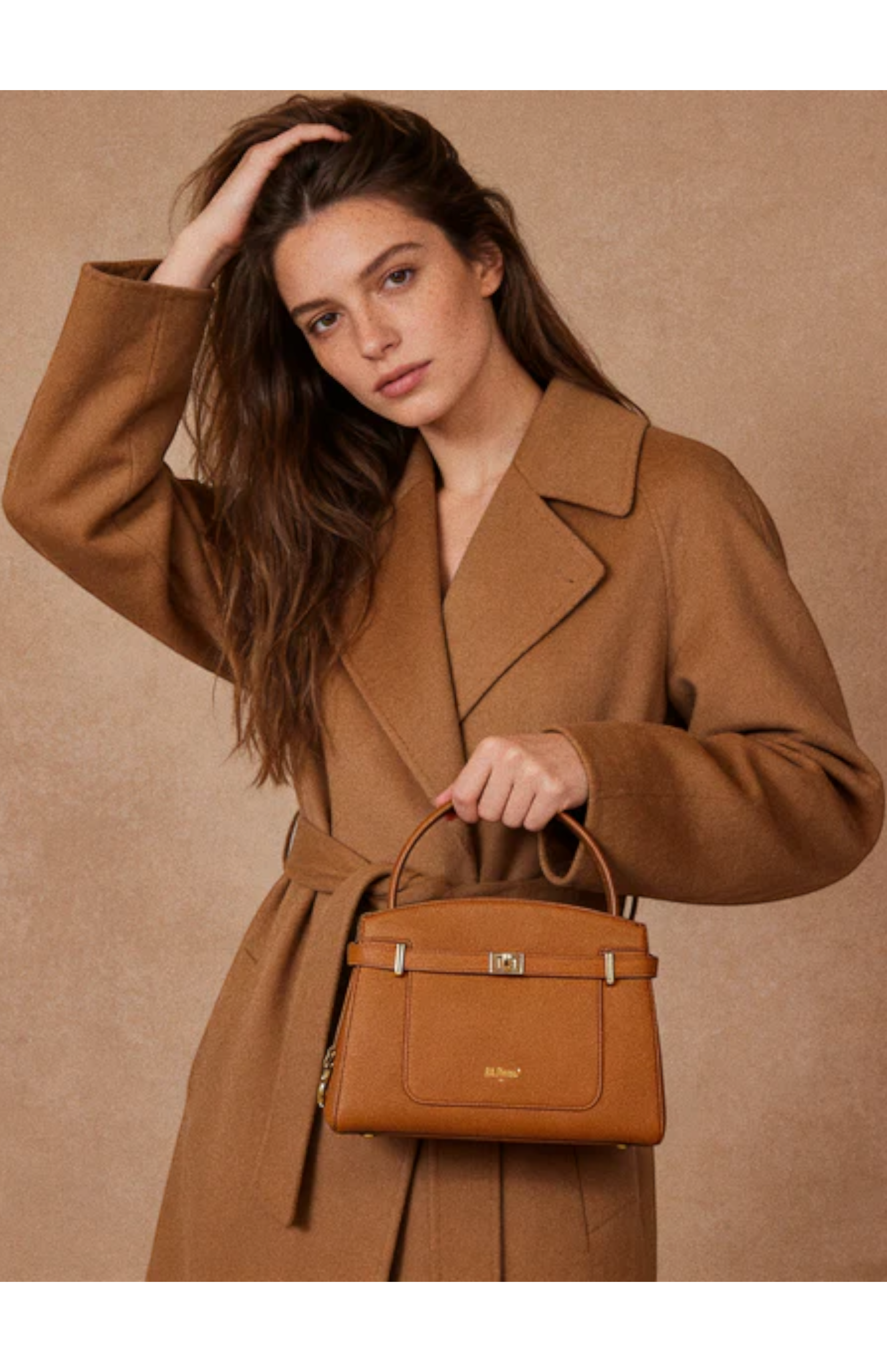 Manhattan Genuine Pebble Leather Top Handle Bag, Alternate, color, Biscuit