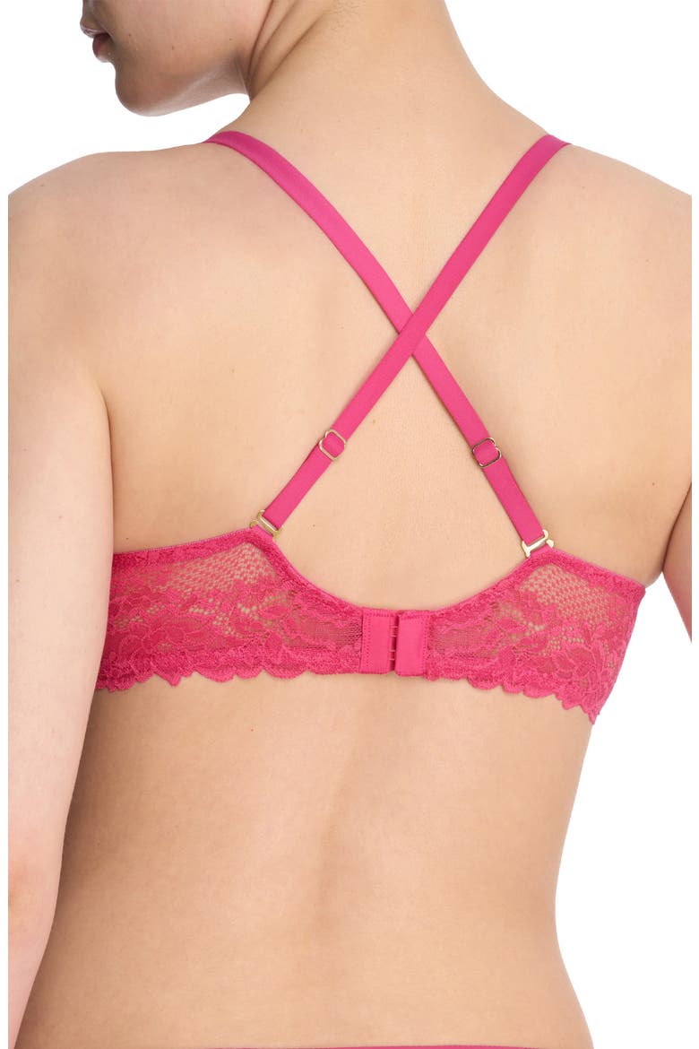 Heavenly Lace Convertible Balconette Bra, Alternate, color, FUCHSIA RS