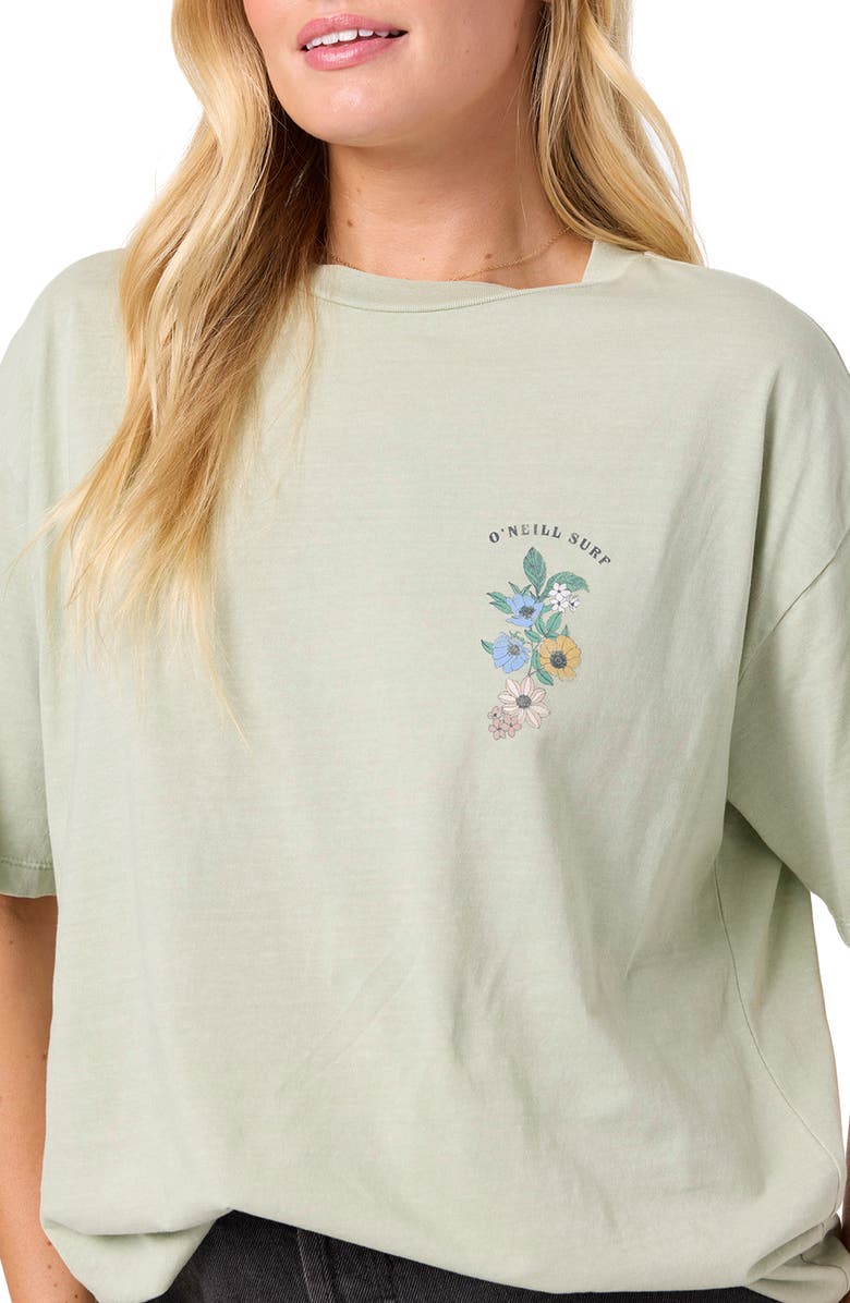 O'Neill Petal Oversize Cotton Graphic T-Shirt, Alternate, color, Desert Sage