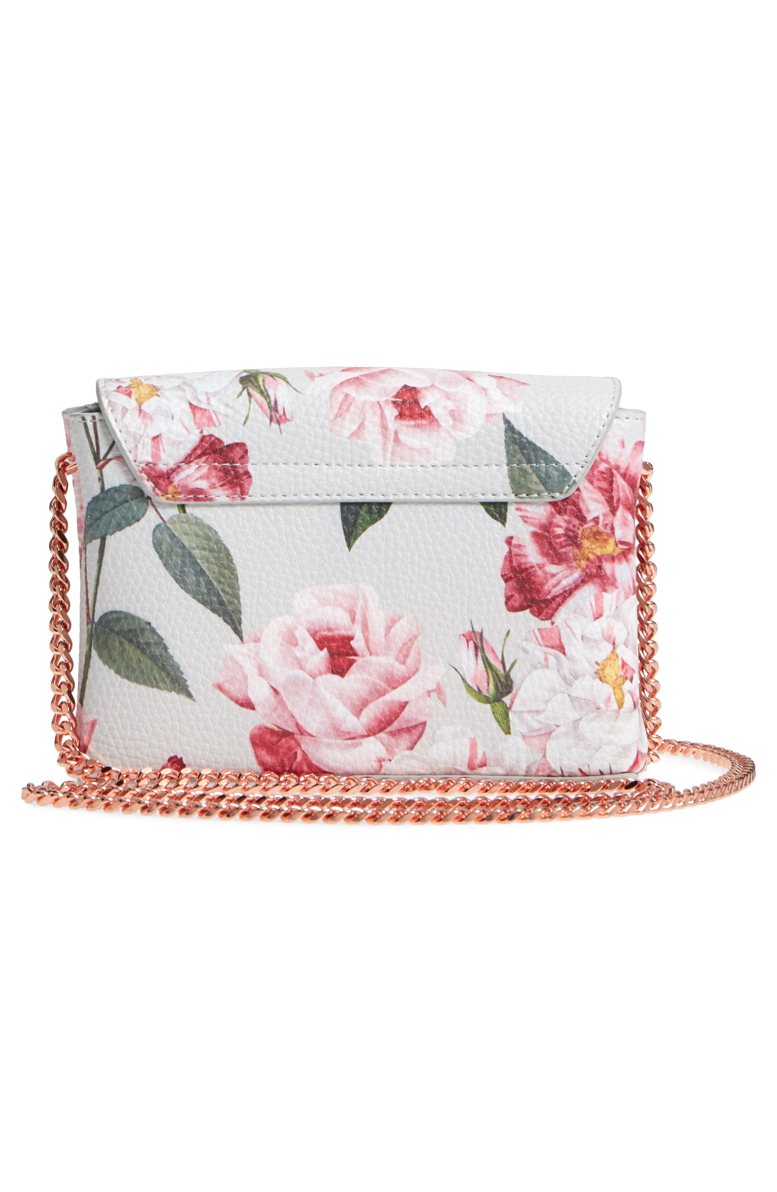 Bow Leather Crossbody Bag, Alternate, color, GREY