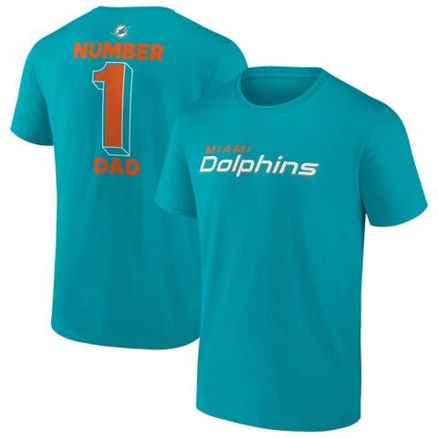 Men's Fanatics  Aqua Miami Dolphins Big & Tall Number One Dad T-Shirt