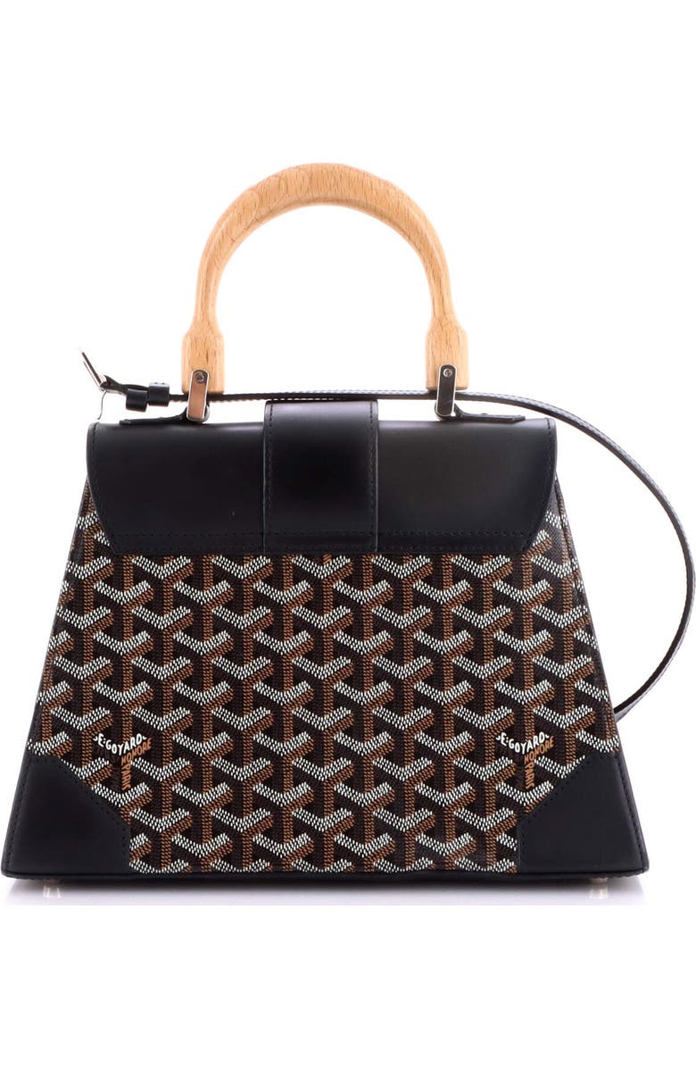 Pre-Owned Goyard Saigon Top Handle Bag Coated Canvas with Leather PM, Alternate, color, Black