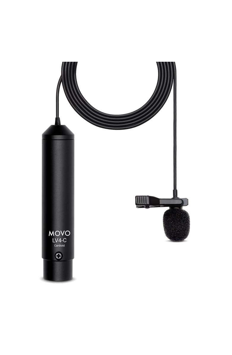 MOVO LV4-C Cardioid XLR Lavalier Microphone - Phantom Powered, Main, color, Black
