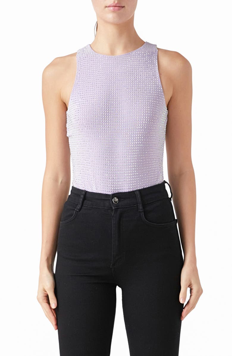 Endless Rose Rhinestone Mesh Bodysuit, Main, color, 