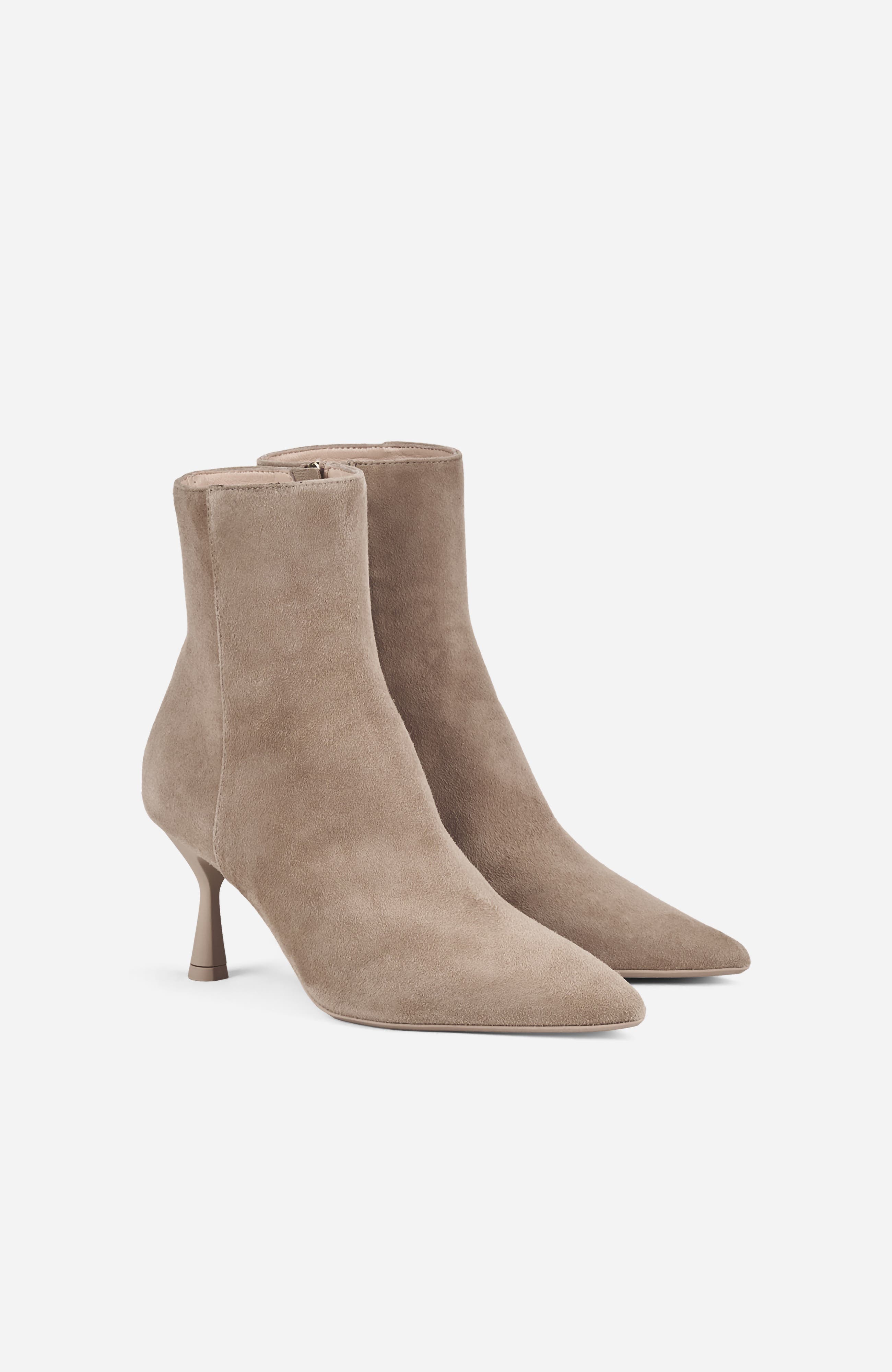 Ide Bootie with Heel, Alternate, color, Beige Velour