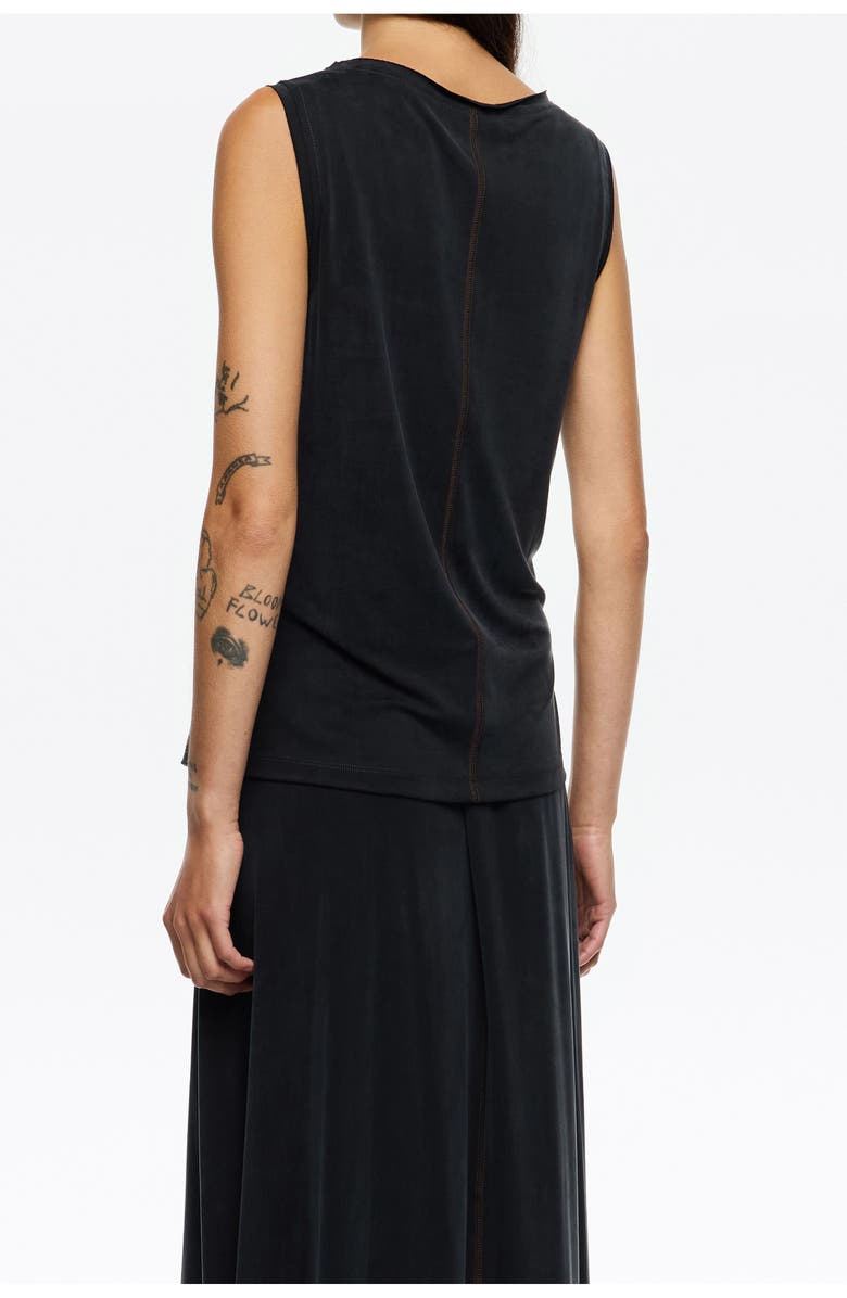 Bimba y Lola Cupro Sleeveless Top, Alternate, color, Washed Black