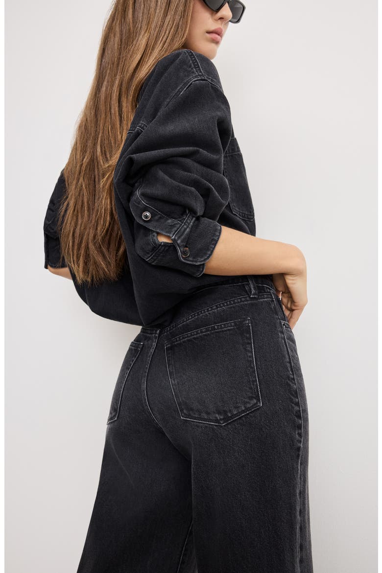 Denim Jumpsuit, Alternate, color, BLACK389