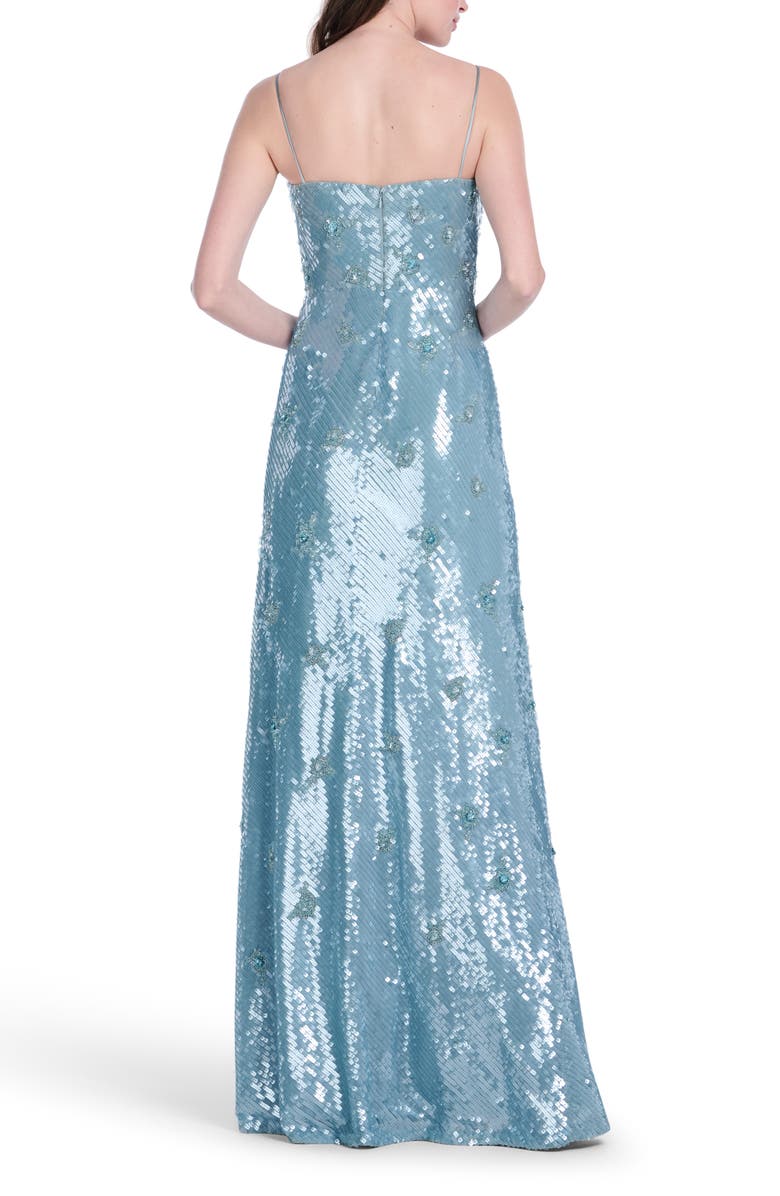 EMILY SHALANT Beaded Floral Sequin Bias Cut Gown, Alternate, color, 