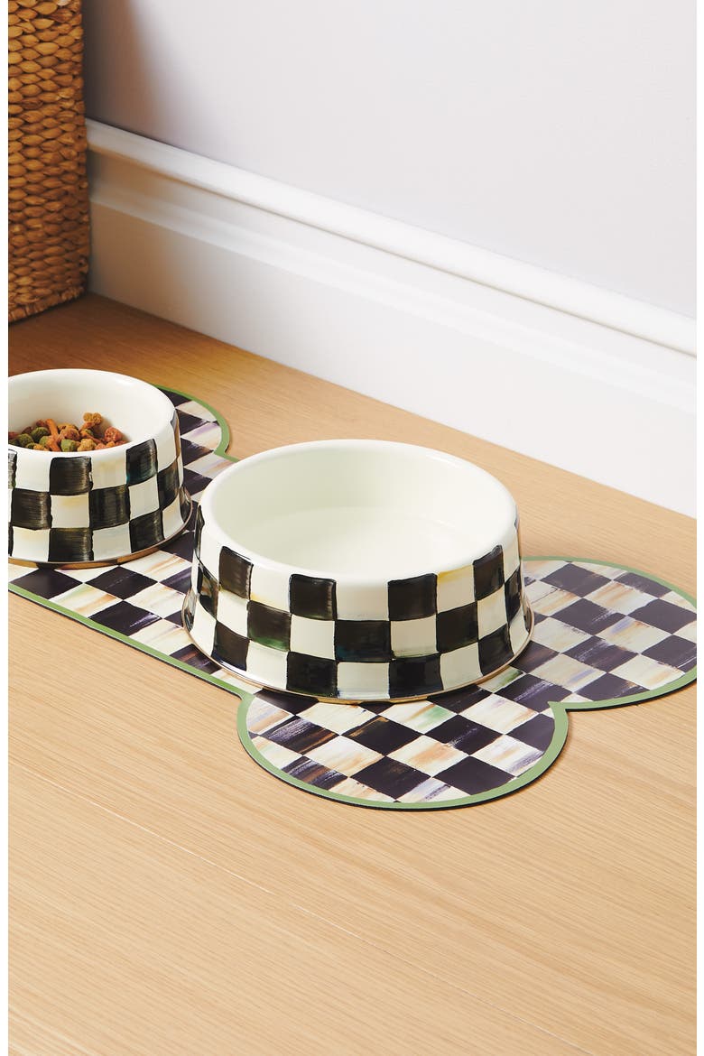 Medium Courtly Check Pet Dish, Alternate, color, COURTLY