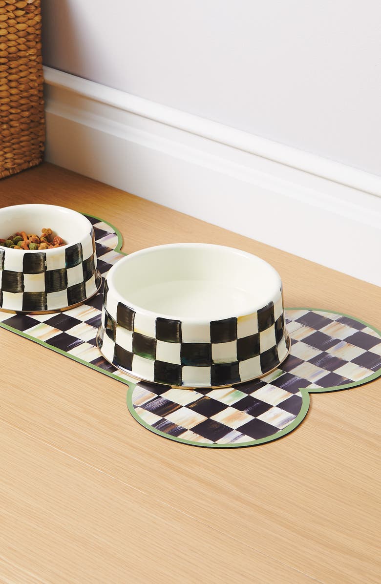 MACKENZIE CHILDS Medium Courtly Check Pet Dish, Alternate, color, Courtly
