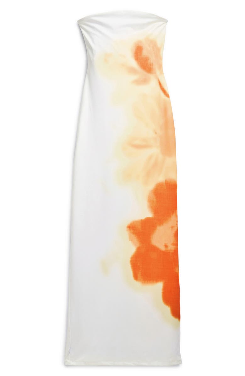 Desigual Abstract Placed Floral Strapless Maxi Dress, Alternate, color, Light Beige