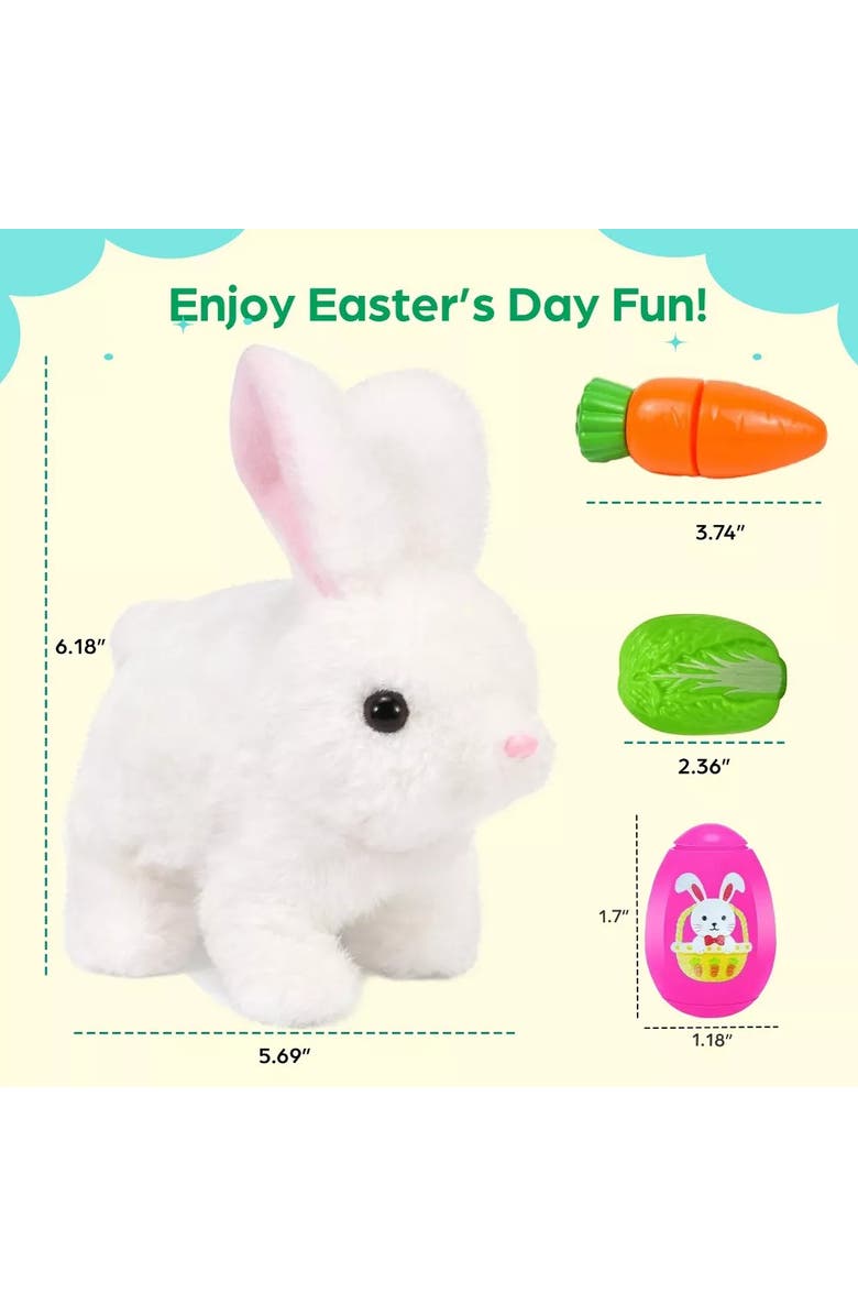 Sperric Interactive Easter Plush Bunny Toy Set with Spinner Egg, Alternate, color, 