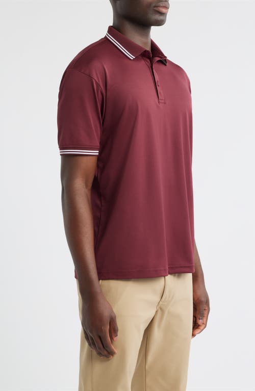 Swannies Thatcher Tipped Performance Polo In Burgundy