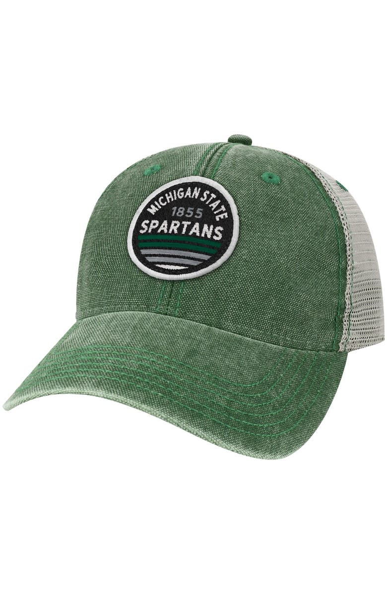 LEGACY ATHLETIC Men's Green Michigan State Spartans Sunset Dashboard Trucker Snapback Hat, Main, color, Green
