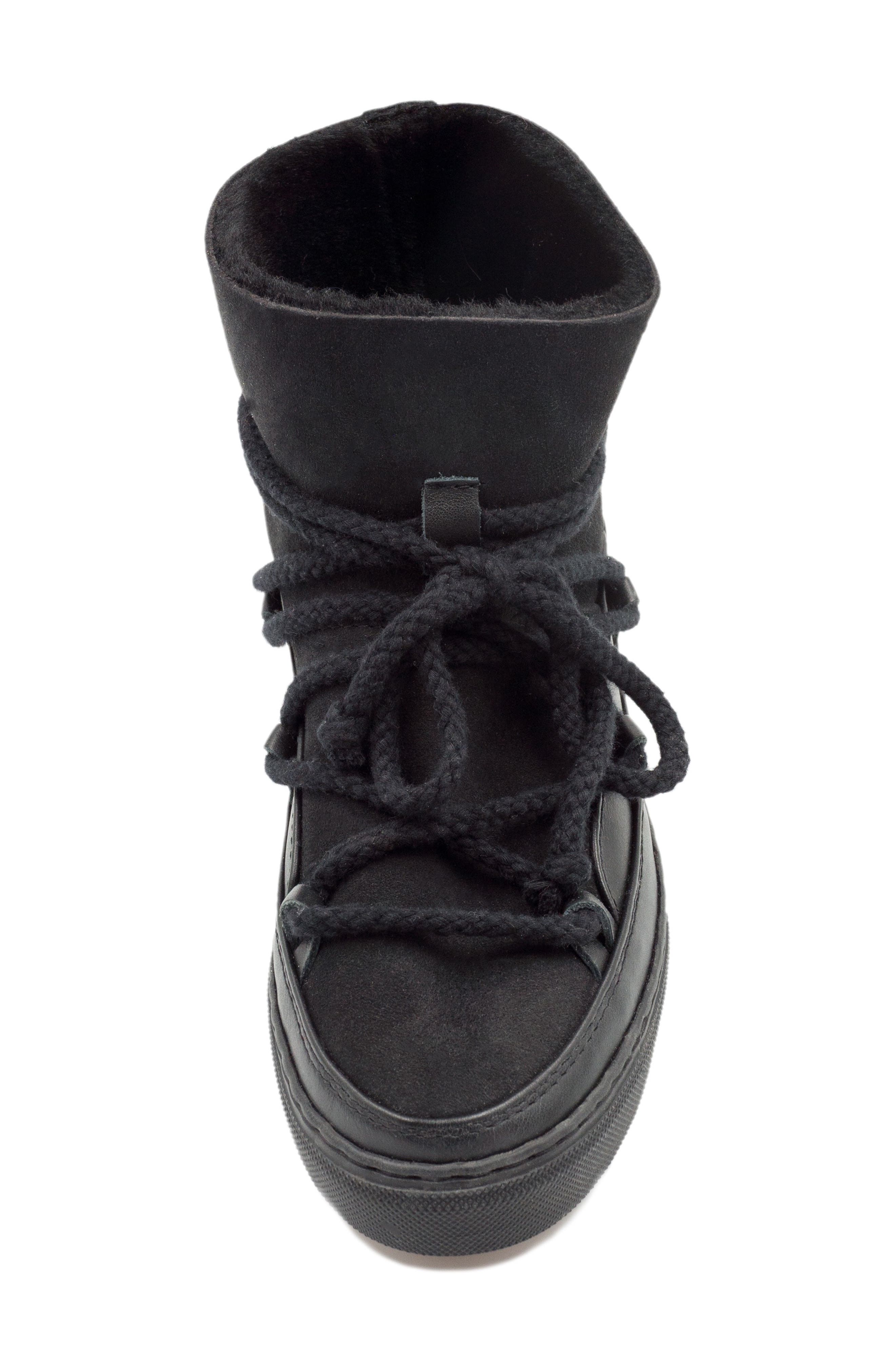 Classic Genuine Shearling Sneaker Boot, Alternate, color, BLACK