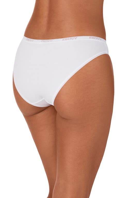 Dkny Table Top Stretch Cotton Blend Bikini In White