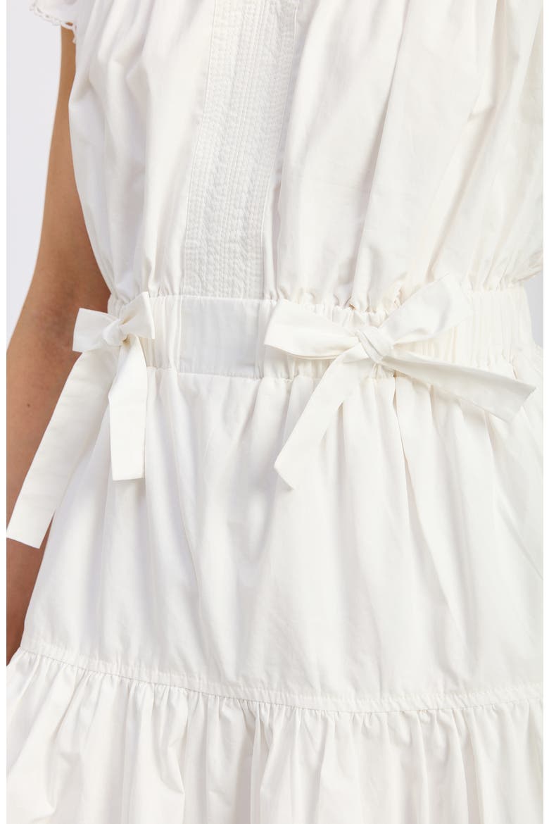 Isabella Bow Detail Cotton Poplin Minidress, Alternate, color, WHITE