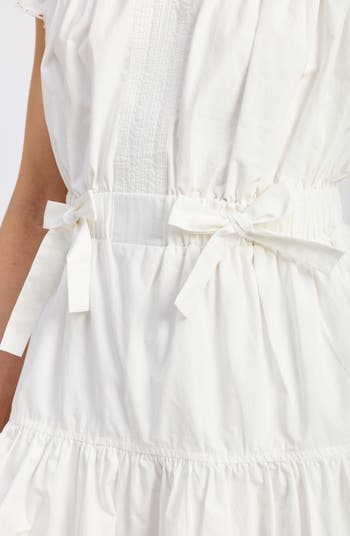 Isabella Bow Detail Cotton Poplin Minidress