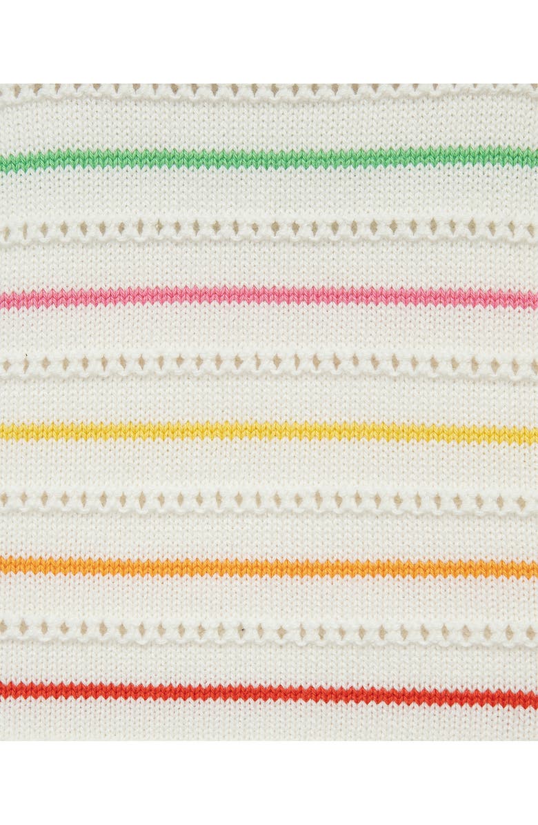 Little Me Stripe Cotton Pointelle Knit Tank & Shorts Set, Alternate, color, White Multi