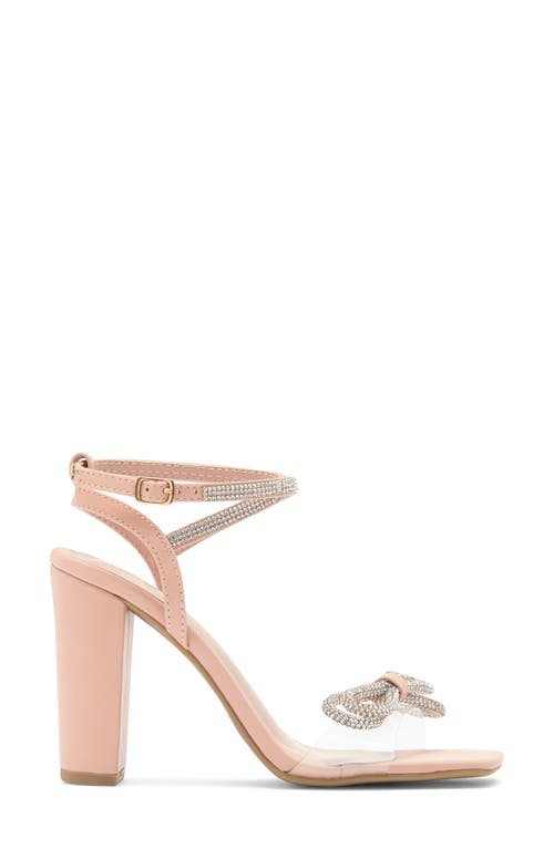 Top Guy Shoes Nile Rhinestone Sandal In Beige Clear