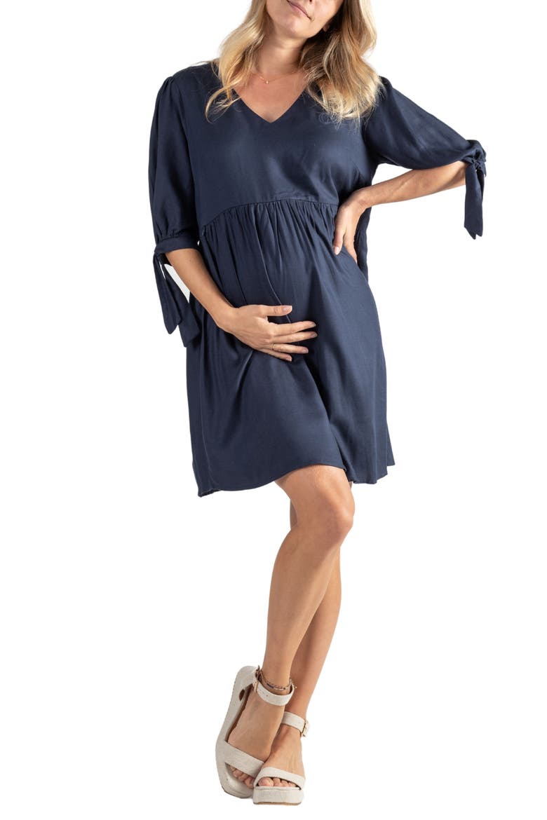 Amy Maternity/Nursing Babydoll Dress, Main, color, MARINE