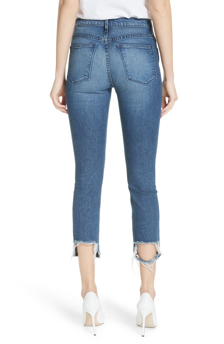 3x1 NYC W3 Distressed Hem Crop Straight Leg Jeans, Alternate, color, 