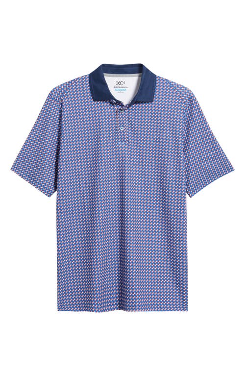 Johnston & Murphy Vintage Slub Modal Blend Polo In Navy/red