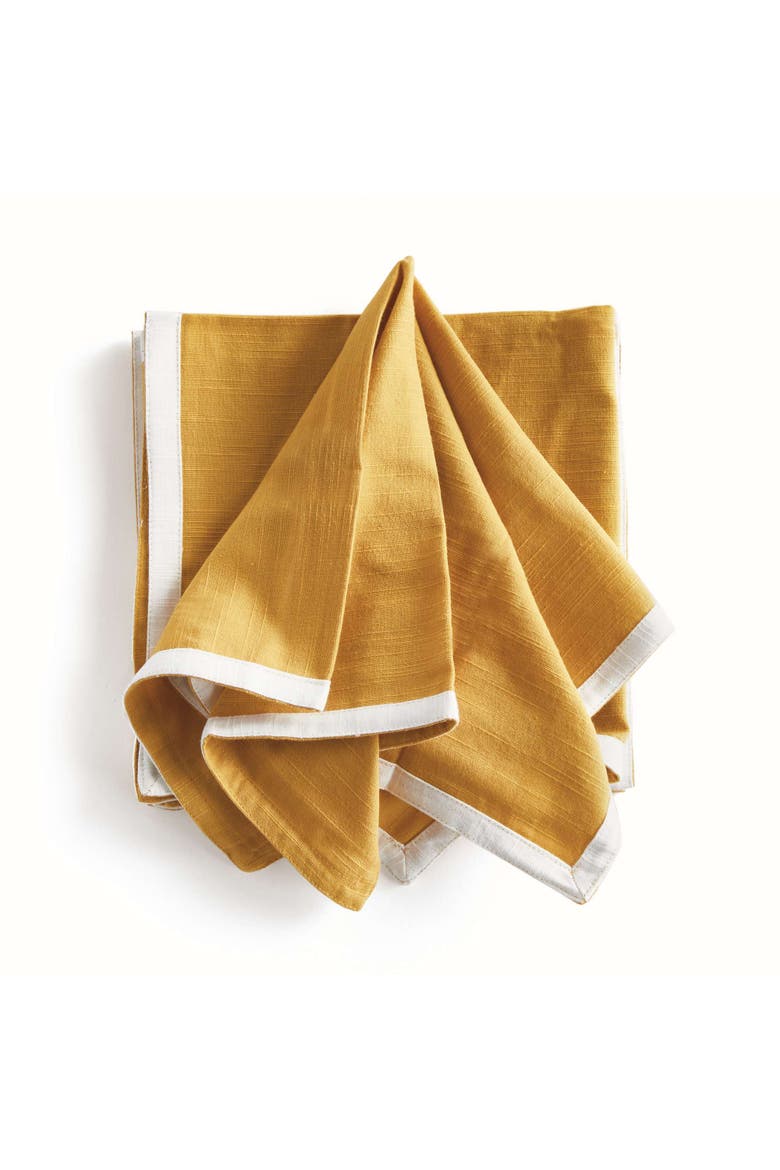 Jase Dinner Napkins Set Of 4, Main, color, Yellow