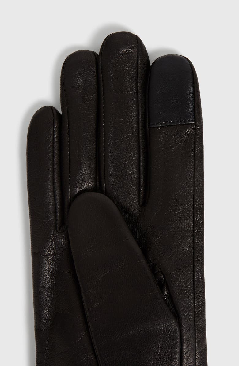 AllSaints Touchscreen Compatible Leather Gloves, Alternate, color,