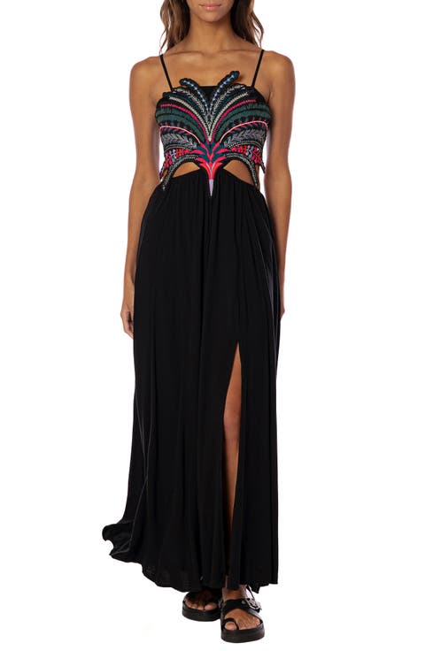 Palm Grove Owen EmbroideredCover-Up Maxi Dress