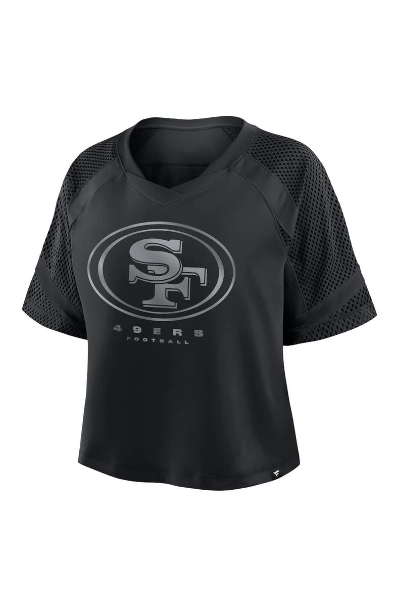 FANATICS Women's Fanatics San Francisco 49ers Oversized Raglan V-Neck Blackout Fashion Jersey, Alternate, color, 