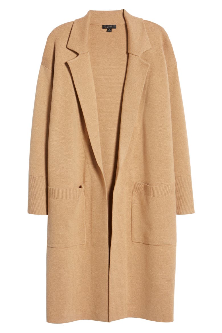 Ella Open Front Long Sweater Blazer, Alternate, color, HEATHER KHAKI