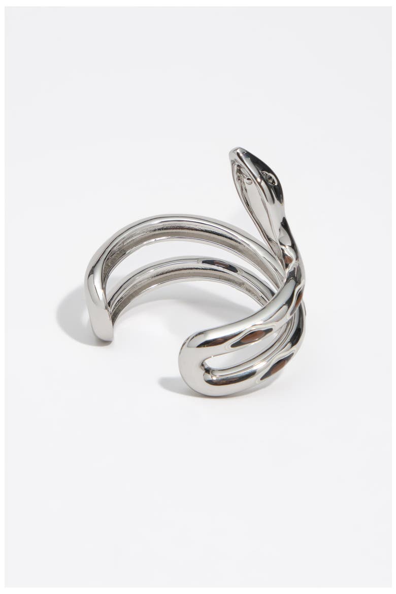 Enamel Snake Bracelet, Alternate, color, SILVER